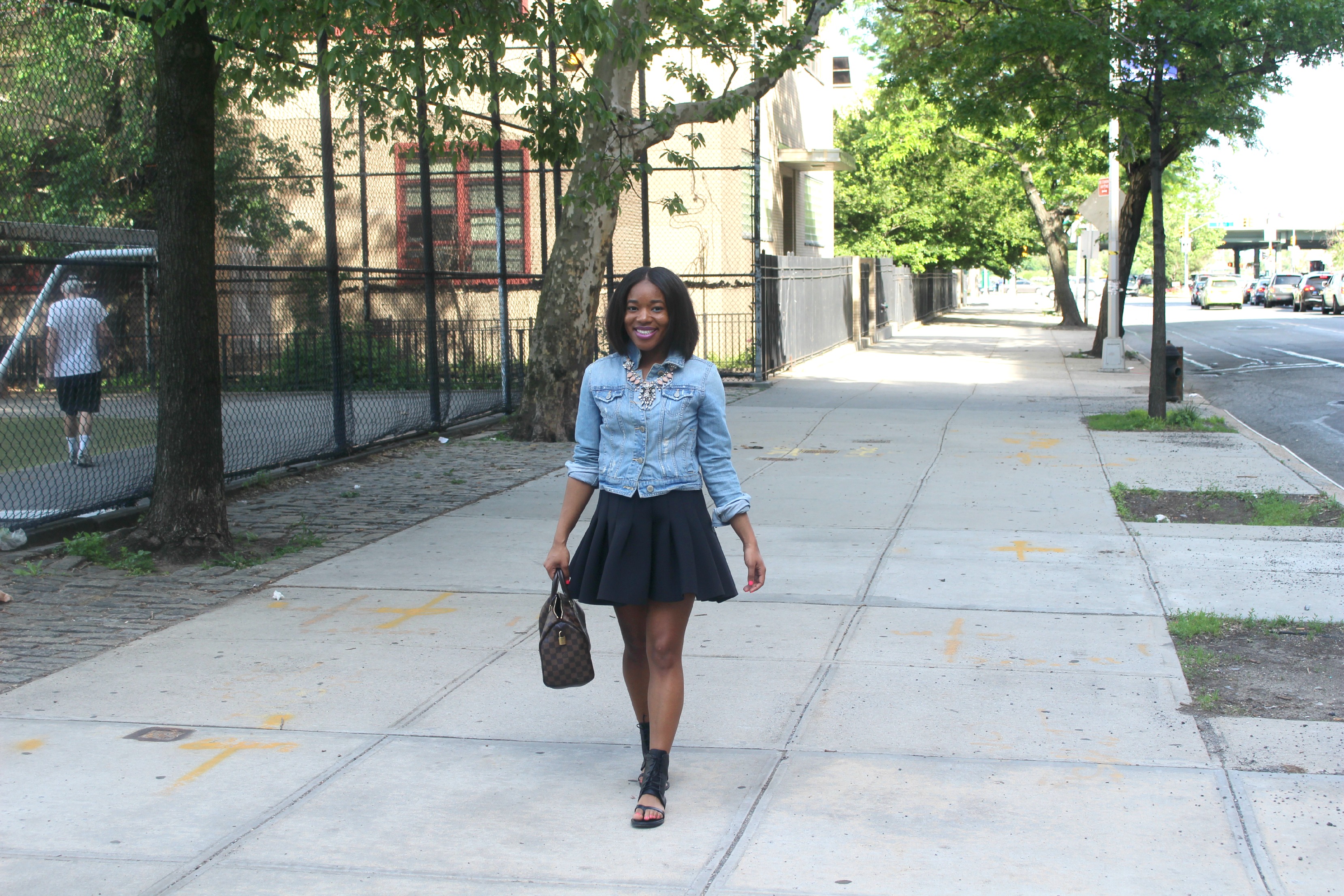 Wearing H&M surfer skirt and Manolo Blahnik lace up sandals