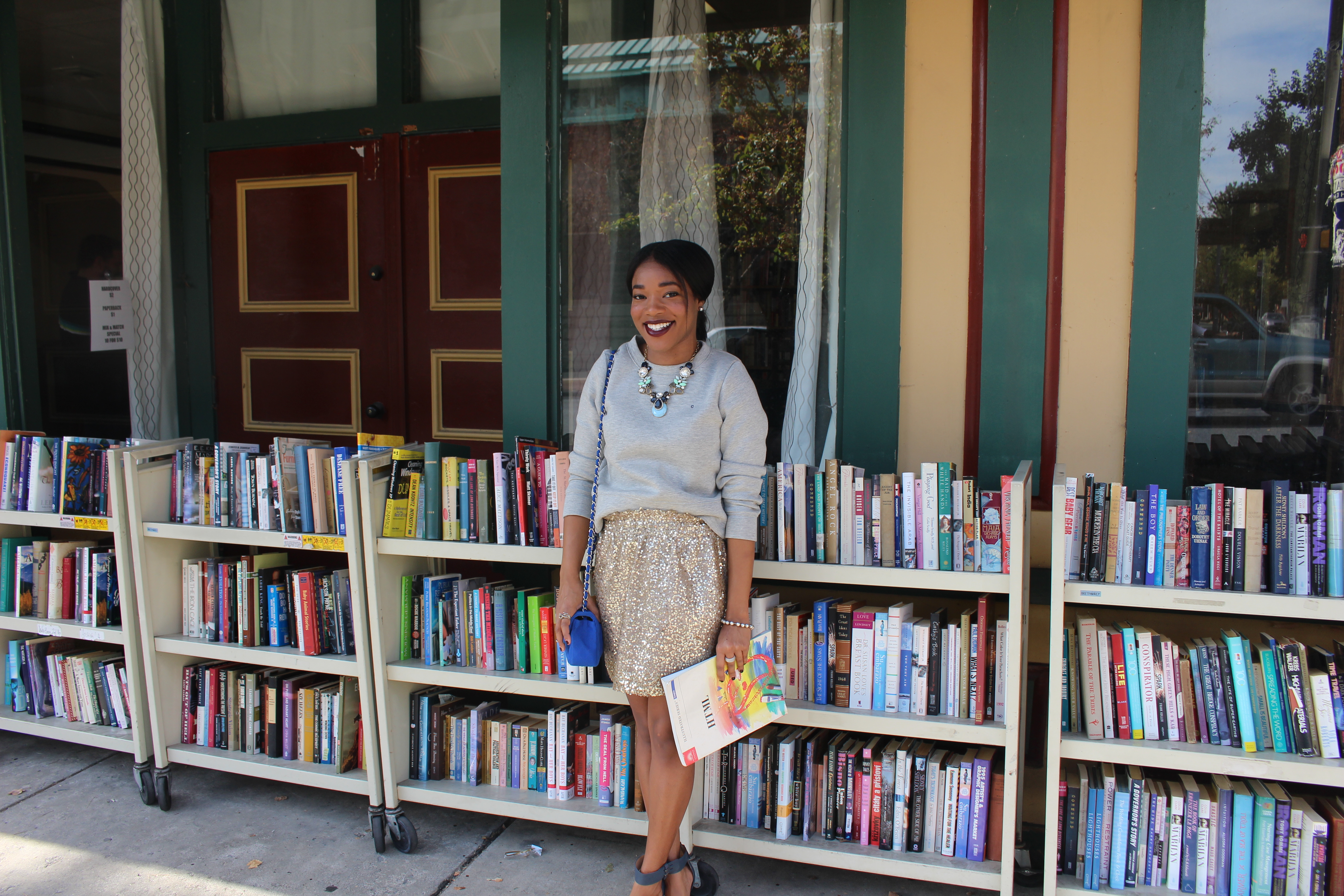 How to wear a sequin skirt casually